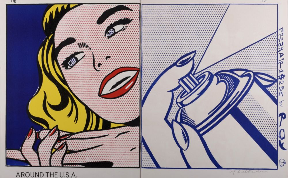 Lithograph Lichtenstein -  Girl & Spray Can 1964 Hand Signed 