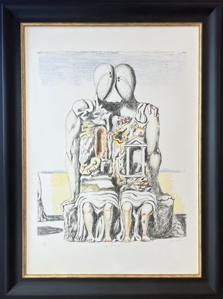 Lithograph De Chirico - Gli Archeologi