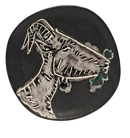 Ceramic Picasso - Goat’s head in profile 