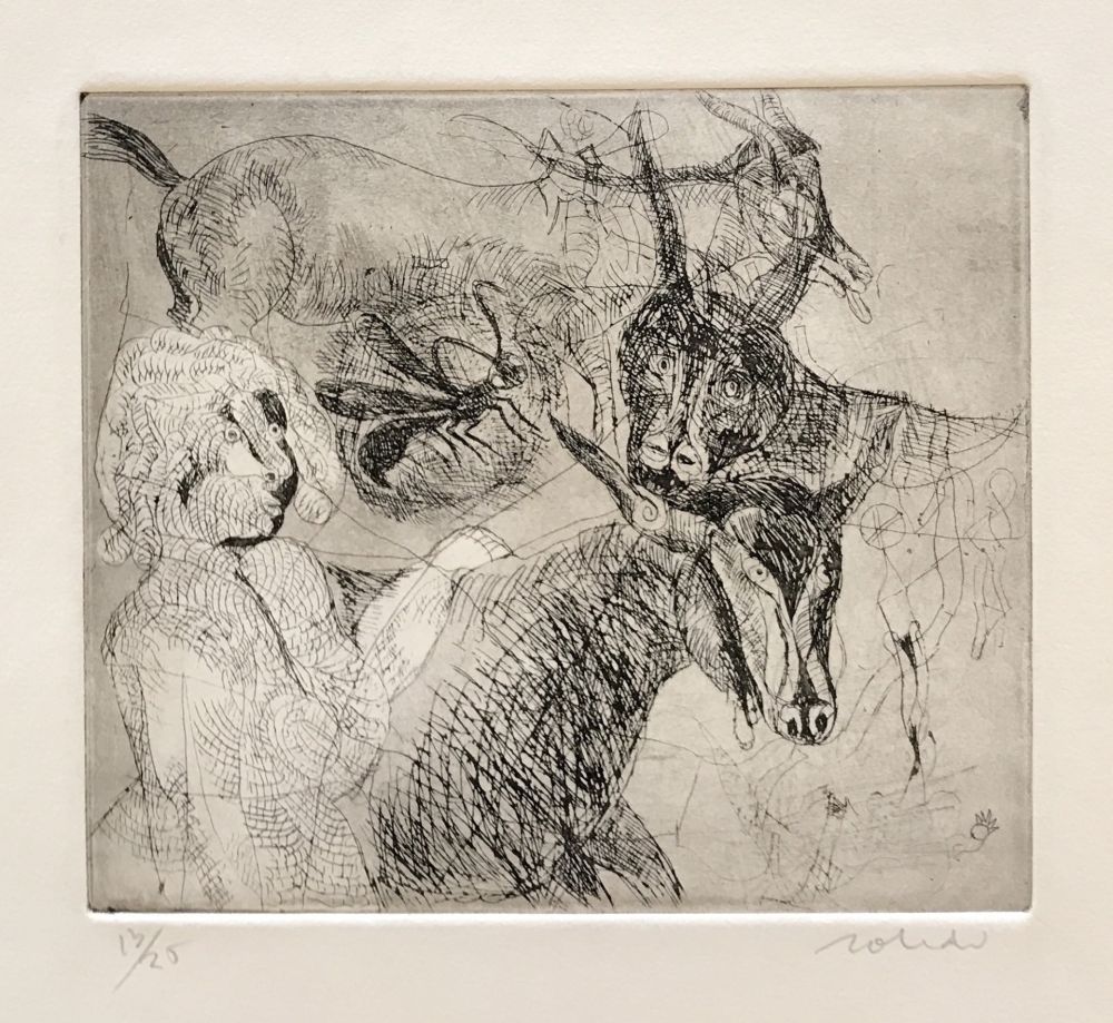 Etching Toledo - Goats with Woman