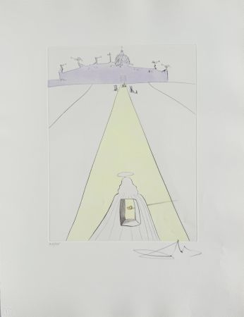 Engraving Dali - God, Time, Space, and the Pope