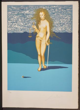 Lithograph Dali - Goddess of Justice (Law)