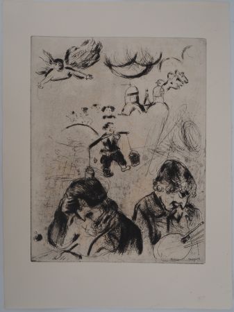 Etching Chagall - Gogol et Chagall