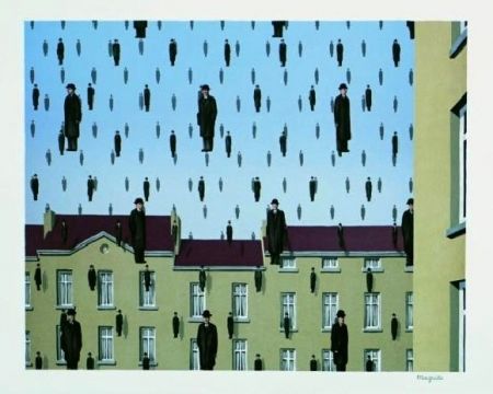 Lithograph Magritte - Golconde, 1953