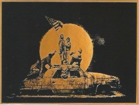 Screenprint Banksy - Gold Flag 