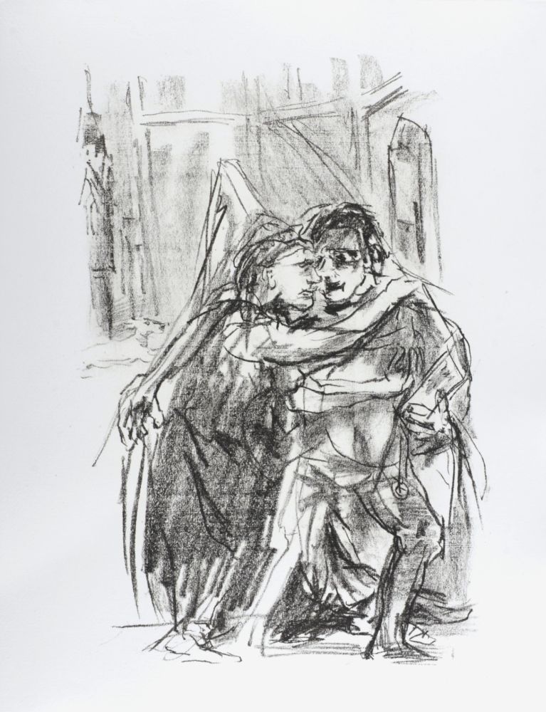 Lithograph Kokoschka - Goneril and Edmund, 1963
