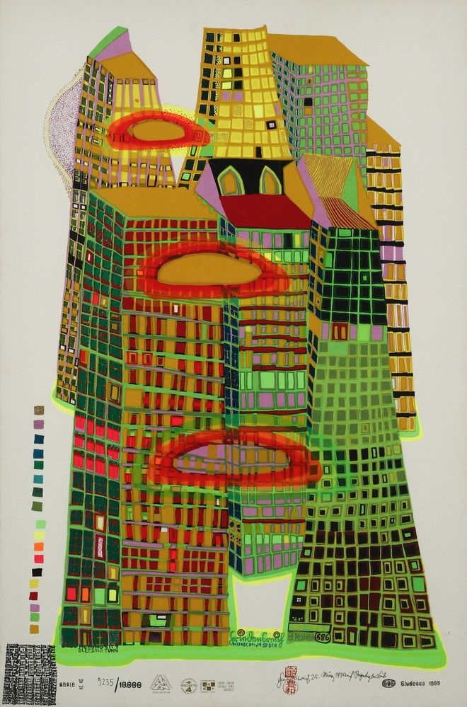 Screenprint Hundertwasser - Good Morning City