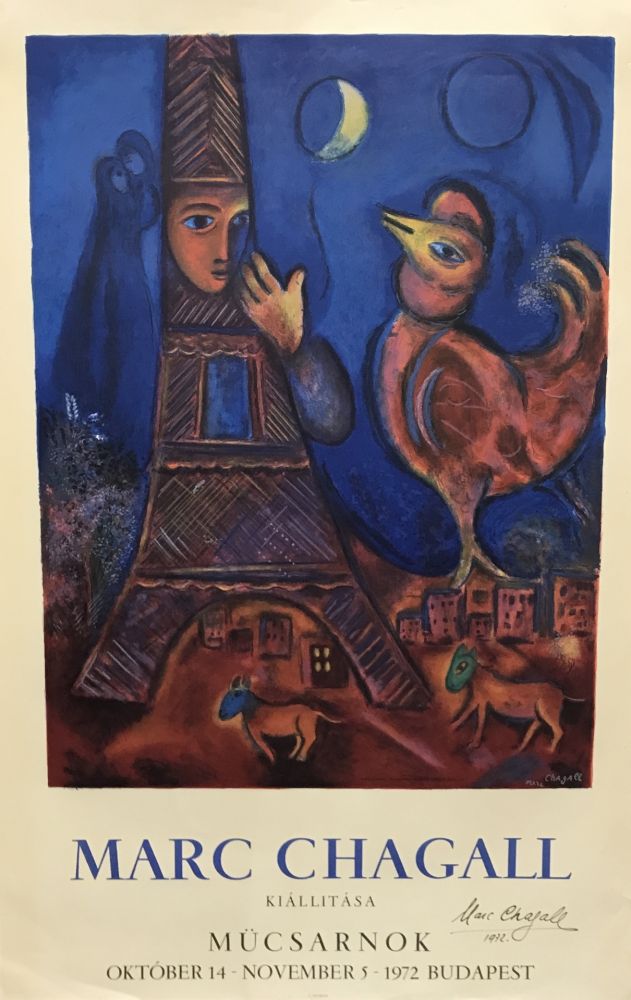 Lithograph Chagall - Good Morning Paris (Bonjour Paris)