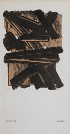 Lithograph Soulages (After) - Gouaches et gravures (H), 1957