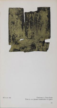 Lithograph Soulages (After) - Gouaches et gravures (I), 1957