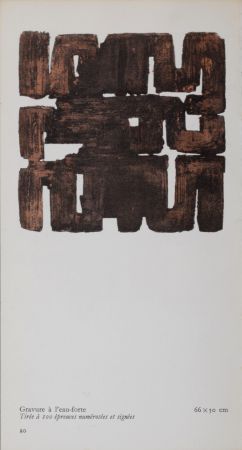 Lithograph Soulages (After) - Gouaches et gravures (J), 1957