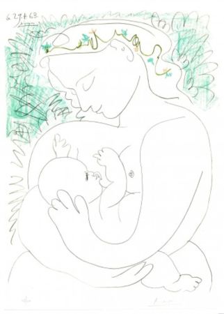 Lithograph Picasso - Grand Maternity