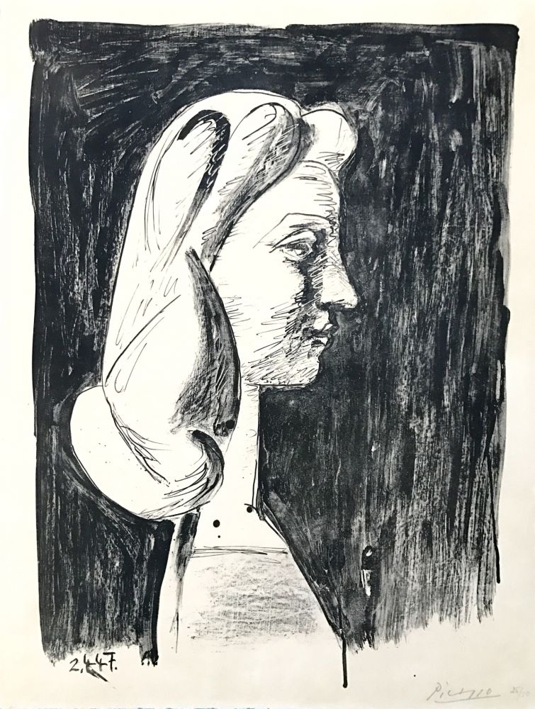 Lithograph Picasso - Grand Profil  (Francoise Gilot)