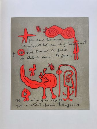 Lithograph Miró - Gravure-poeme