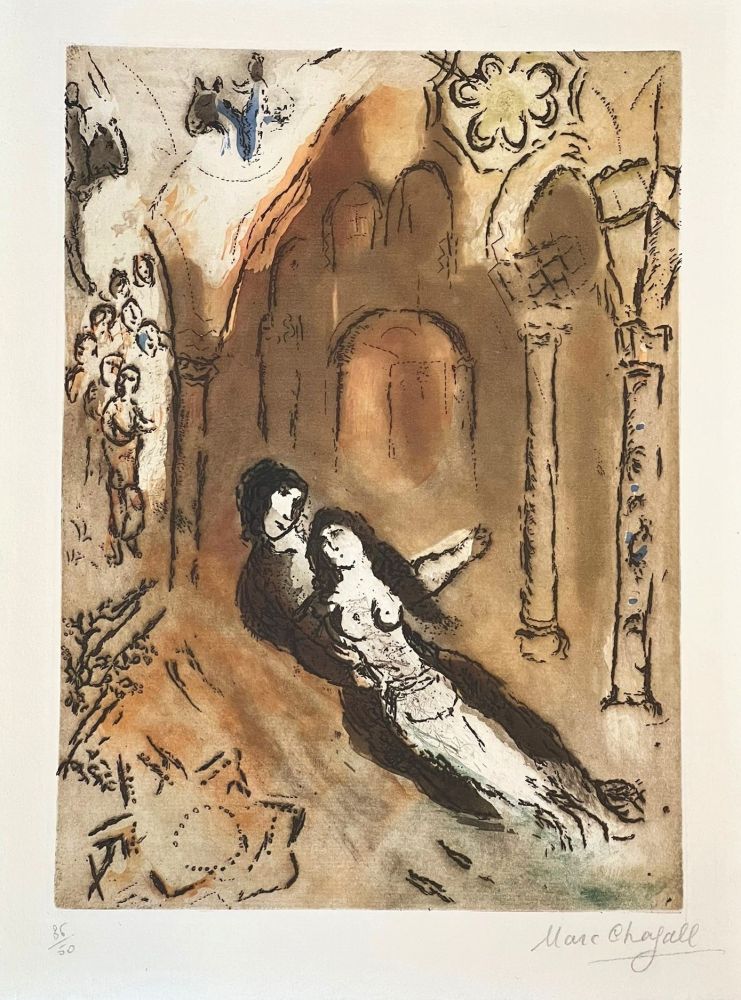 Etching And Aquatint Chagall - Grenade