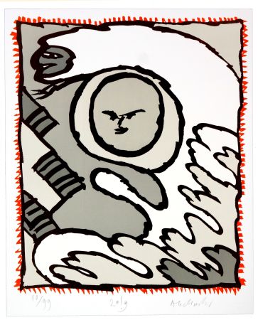 Lithograph Alechinsky - Griserie à minuit V