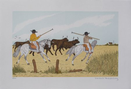 Lithograph Haddelsey - Guardian camarguais