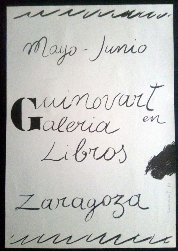 Poster Guinovart - Guinovart en la Galeria libros - Zaragoza - 1972