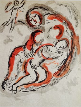 Lithograph Chagall - Hagar dans le désert