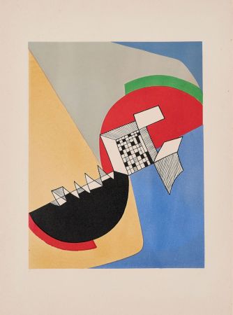 Lithograph Arp - Hans Arp, Sonia Delaunay, Alberto Magnelli and Sophie Taeuber-Arp : Aux Nourritures Terrestres, 1950 (Complete Portfolio)