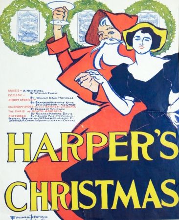 Lithograph Penfield - HARPERS CHRISTMAS 1895