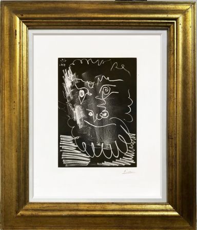 Aquatint Picasso - Head of a bearded man