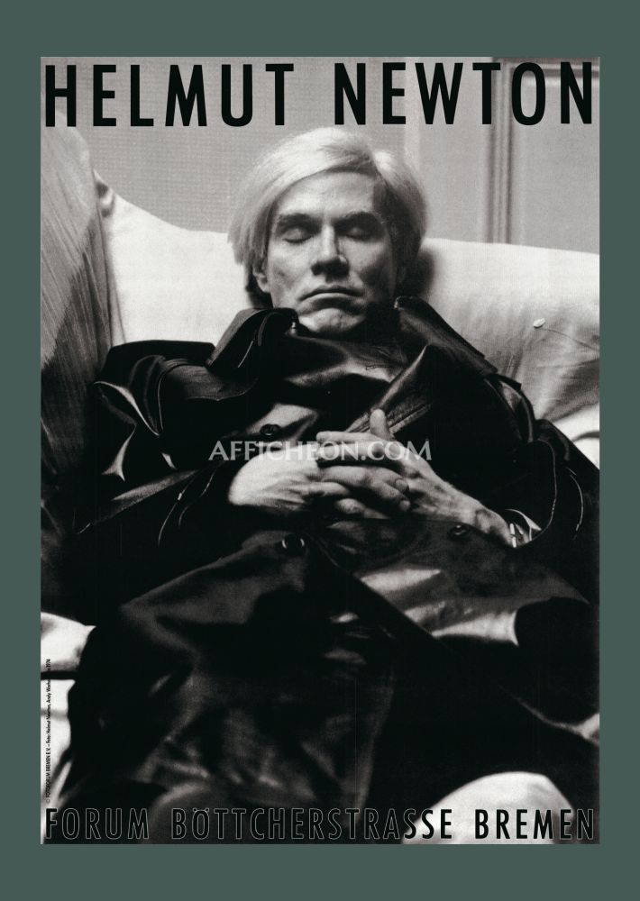 Lithograph Newton - Helmut Newton: 'Andy Warhol, Paris, 1974' 1983 Offset-lithtograph