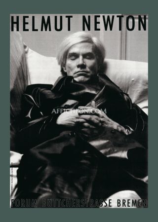Lithograph Newton - Helmut Newton: 'Andy Warhol, Paris, 1974' 1983 Offset-lithtograph