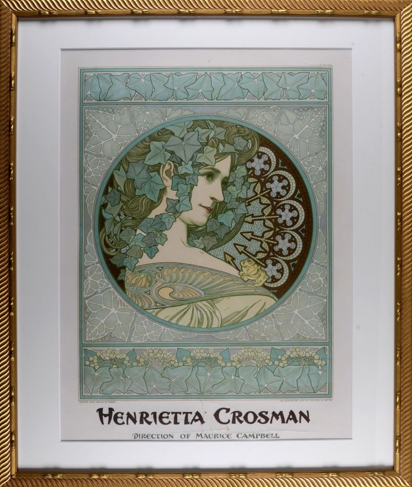 Lithograph Mucha - Henrietta Crosman, circa 1908 - Framed