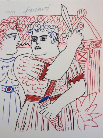 Lithograph Fassianos - Hercule 