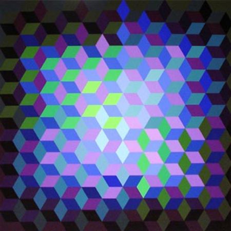 Screenprint Vasarely - Hexagon 7