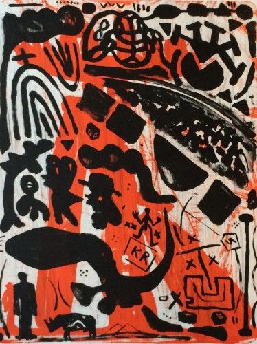 Lithograph Penck - Homage to Beuys