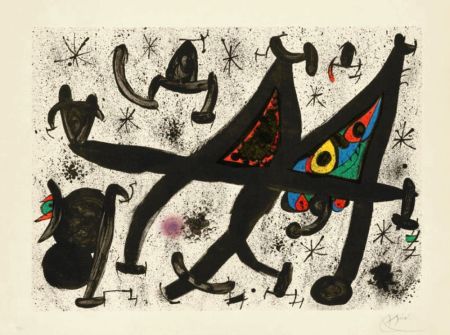 Lithograph Miró - Homage to Joan Prats