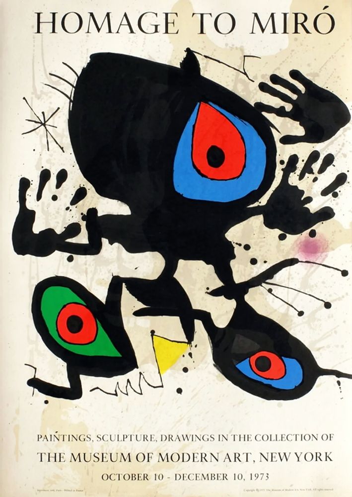No Technical Miró - HOMAGE TO MIRO. Expo au MoMA de New York. 1973. Affiche originale.