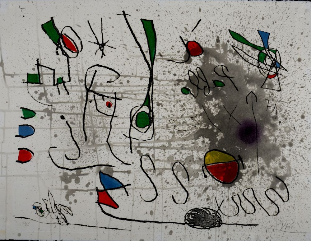 Etching Miró - Homage to Picasso, 1972 - Hand-signed