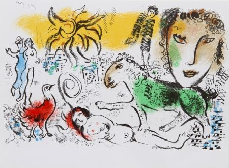 Lithograph Chagall - Homecoming