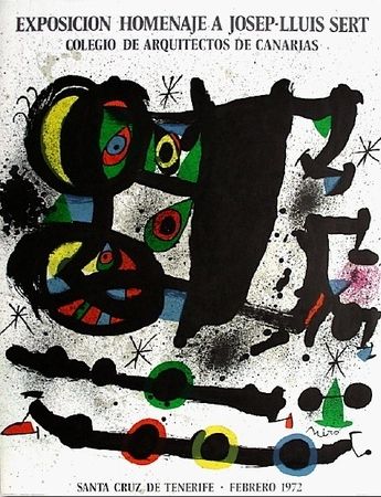 Lithograph Miró - Homenaje A Josep-Lluis Sert