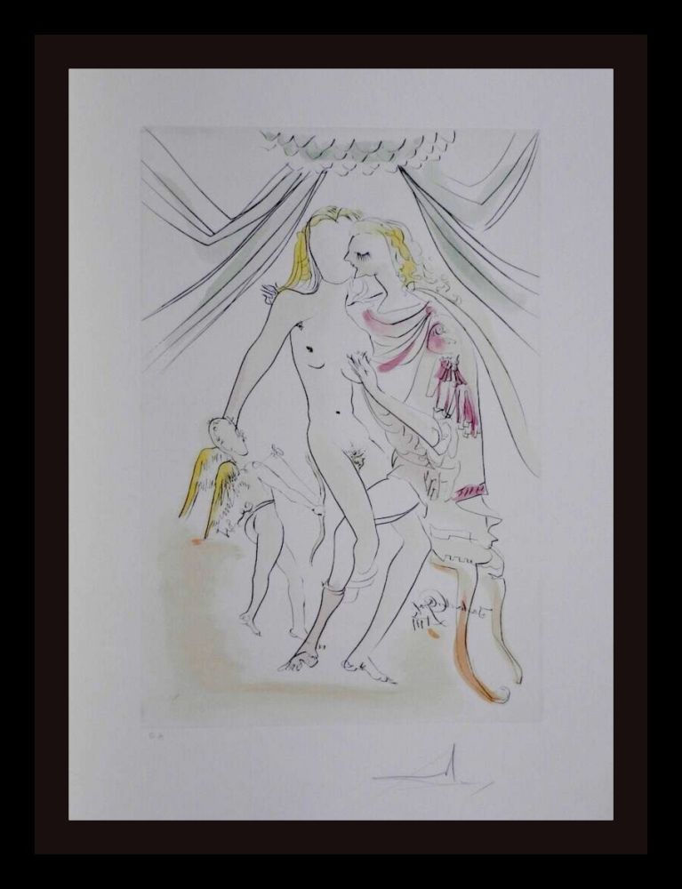 Etching Dali -  Hommage a Albrecht Durer Venus Mars Cupidon