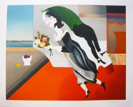 Lithograph Papart - HOMMAGE A CHAGALL