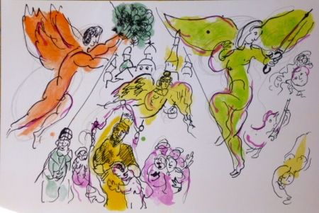 Lithograph Chagall - Hommage a Garnier