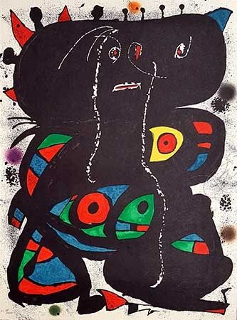 Lithograph Miró - Hommage aux prix Nobel