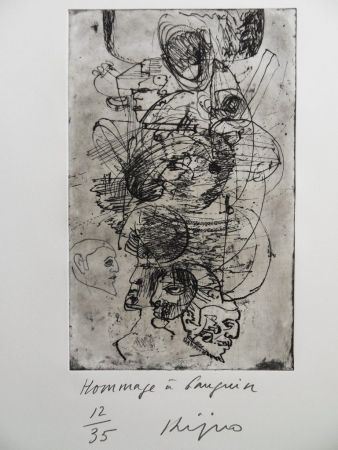 Etching Kijno - Hommage à Gauguin