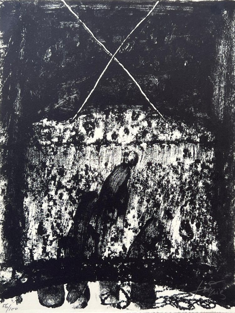Lithograph Tàpies - Hommage à Hans Arp 