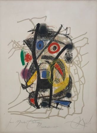 Lithograph Miró - Hommage à Hélion 