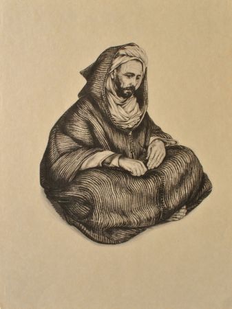 Etching Sauer - Homme arabe assis