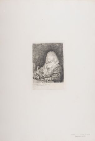 Rotogravure Rembrandt - Homme avec chaine et croix