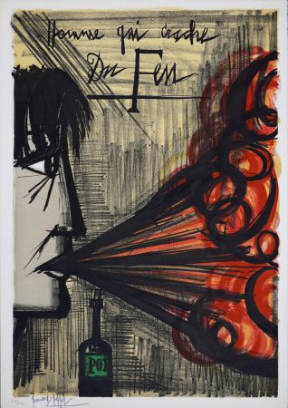 Lithograph Buffet - Homme qui crache du feu, 1968 - Hand-signed!