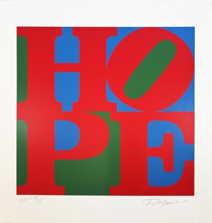 Screenprint Indiana - Hope (Red, Blue, Green)