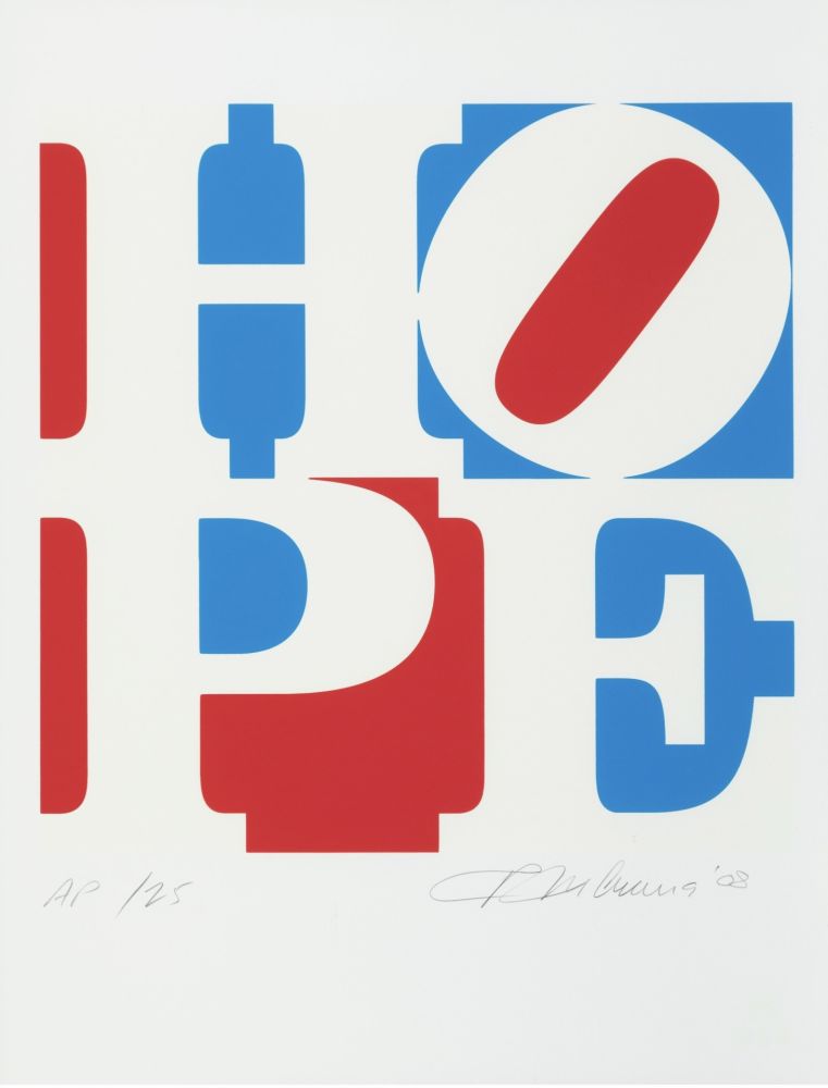 Screenprint Indiana - Hope (Red, White, and Blue)
