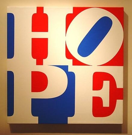 Screenprint Indiana - HOPE  W/R/B